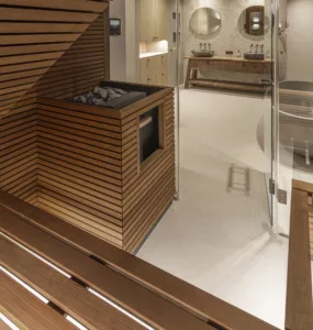 Sauna in grote badkamer