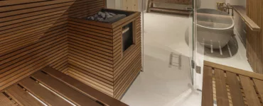 Sauna in grote badkamer
