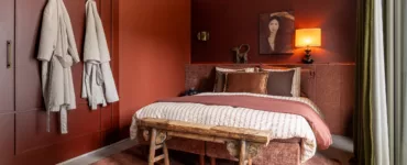 Headboard bordeaux rood